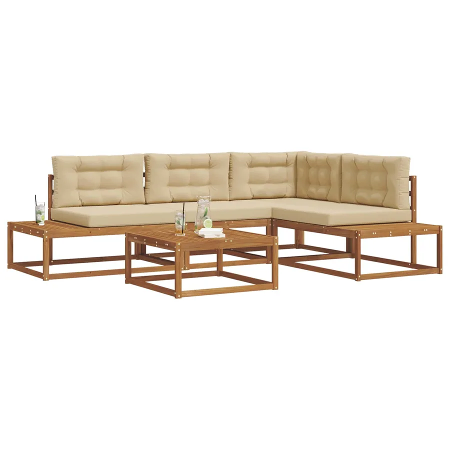 Ensemble de canapés d'extérieur Naturel et Beige - 3