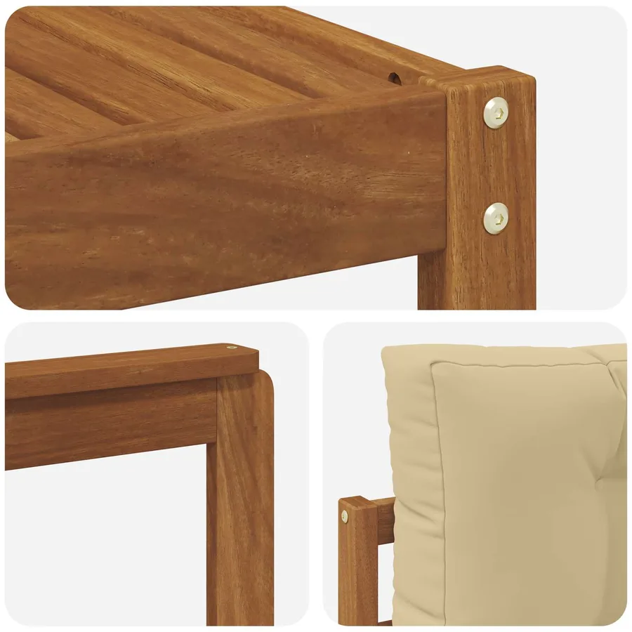 Ensemble de canapés d'extérieur 9 pcs Naturel et Beige - 7