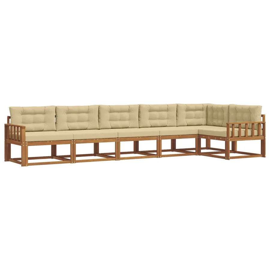 Ensemble de canapés d'extérieur 6 pcs Naturel et Beige - 2