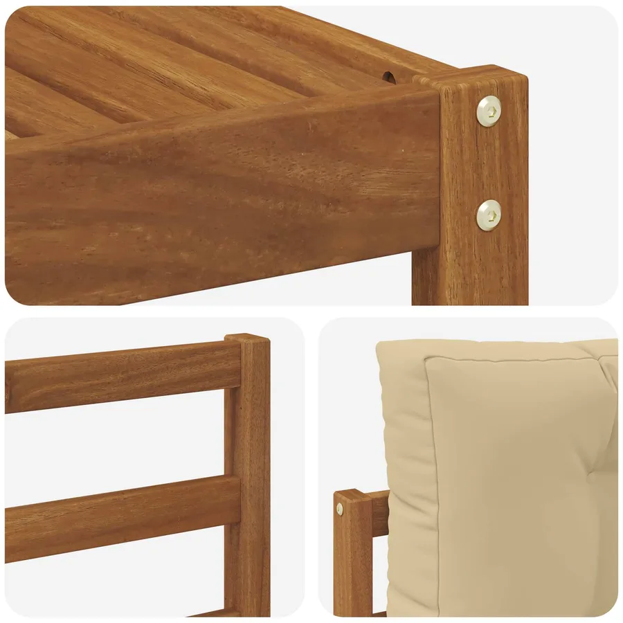 Ensemble de canapés d'extérieur 9 pcs Naturel et Beige - 7