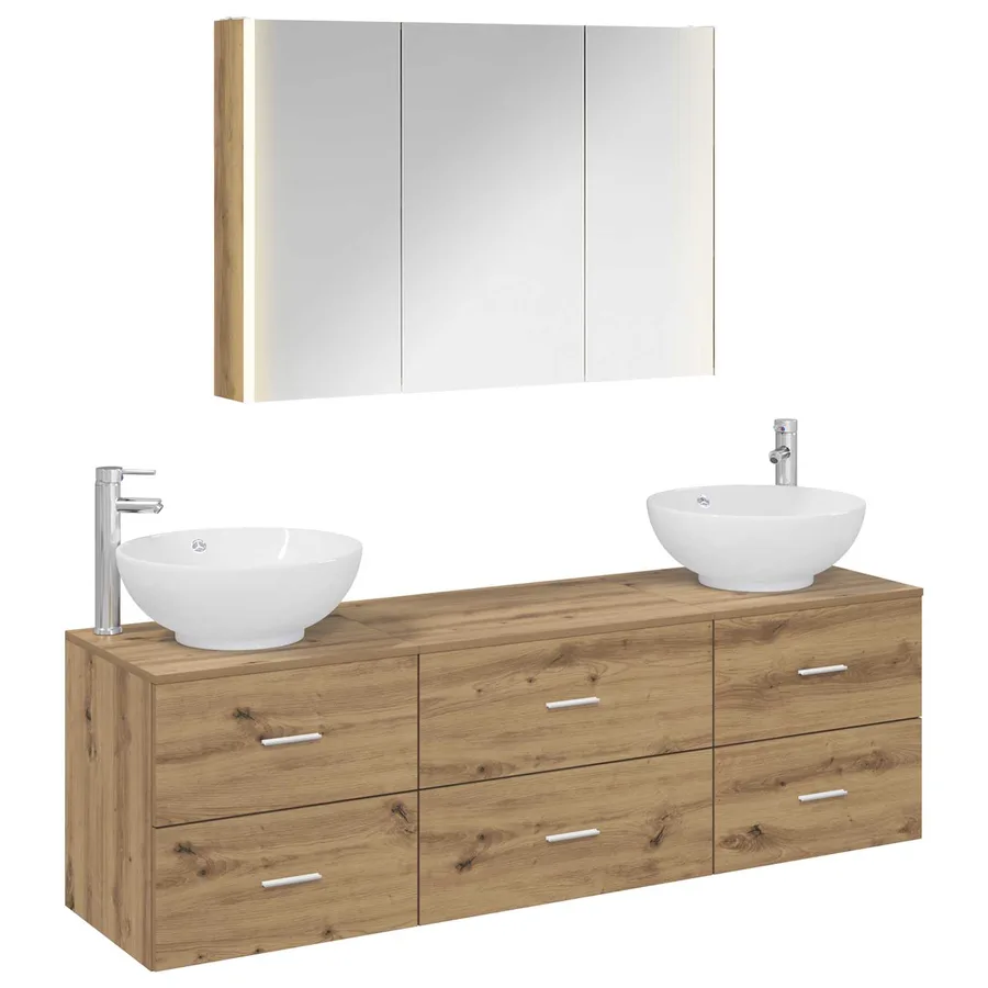Ensemble de mobilier de salle de bain 4 pc Chêne artisanal - 2