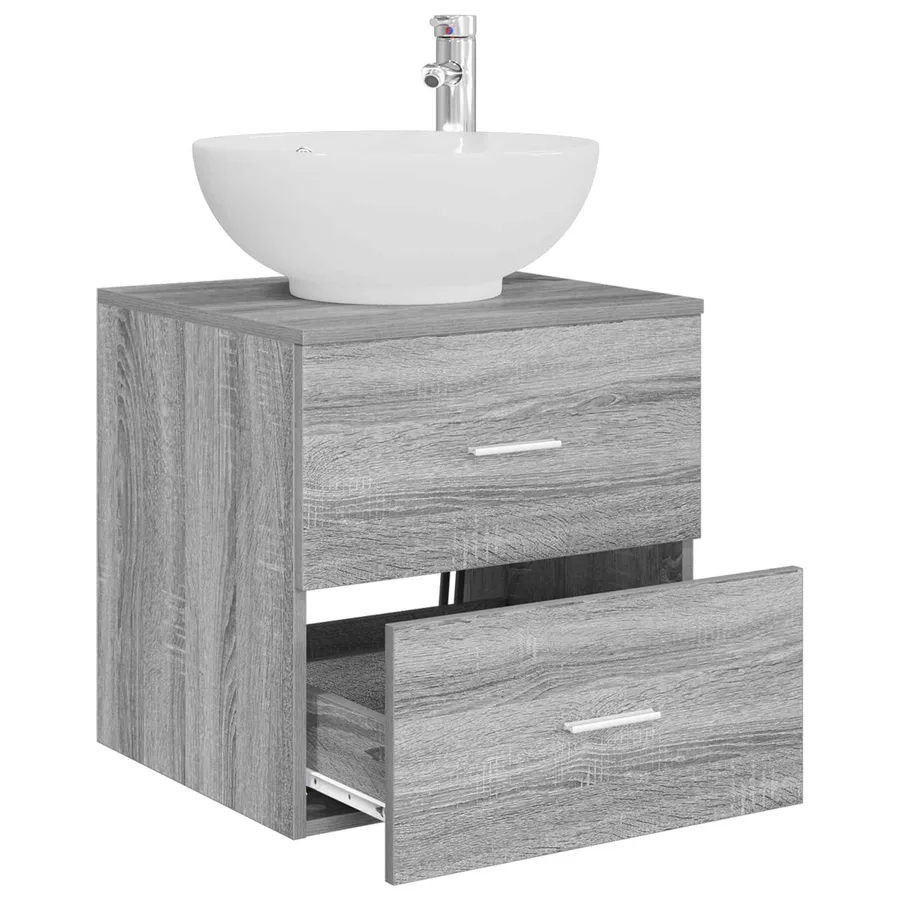 Vanité de lavabo mural Sonoma gris 49,5 x 44,5 x 66,5 cm - 3