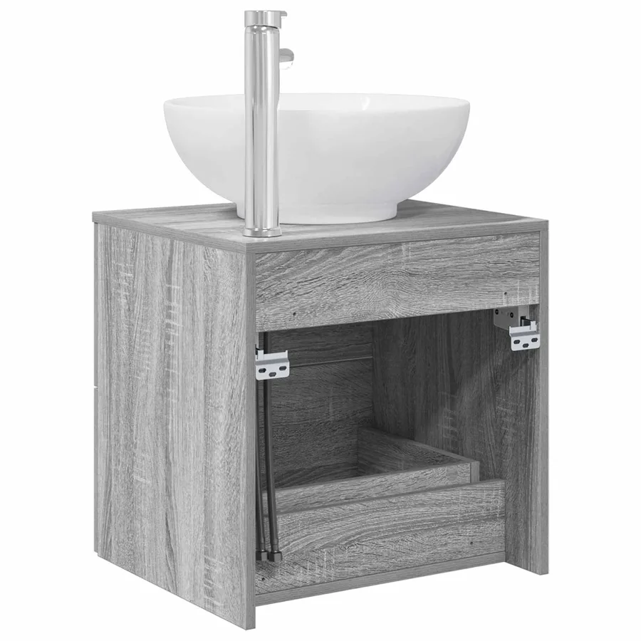 Vanité de lavabo mural Sonoma gris 49,5 x 44,5 x 66,5 cm - 5