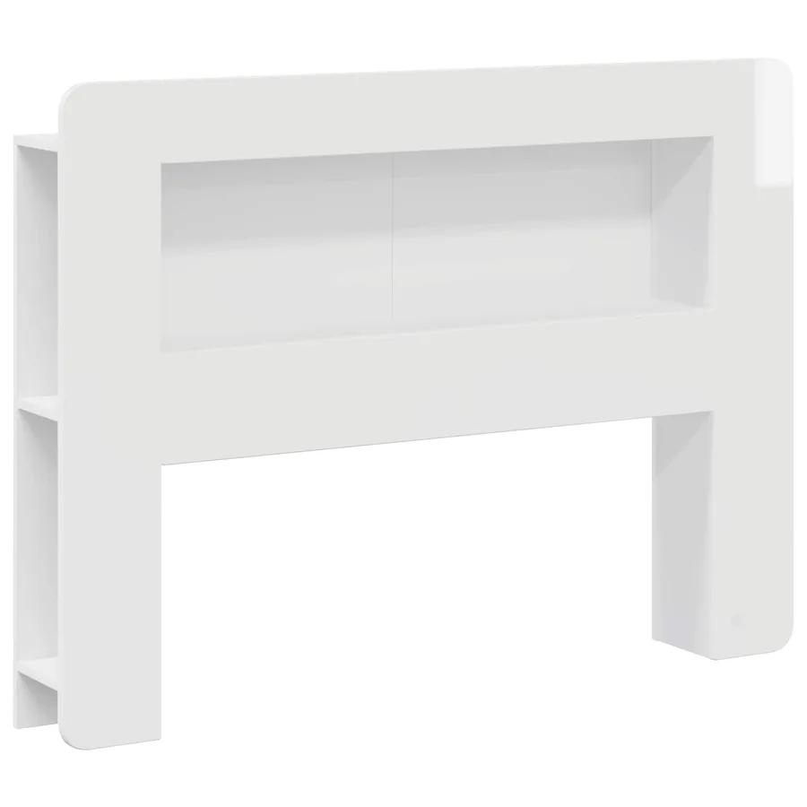 Cabinet de Tête de Lit Blanc brillant Bois d’ingénierie - 2