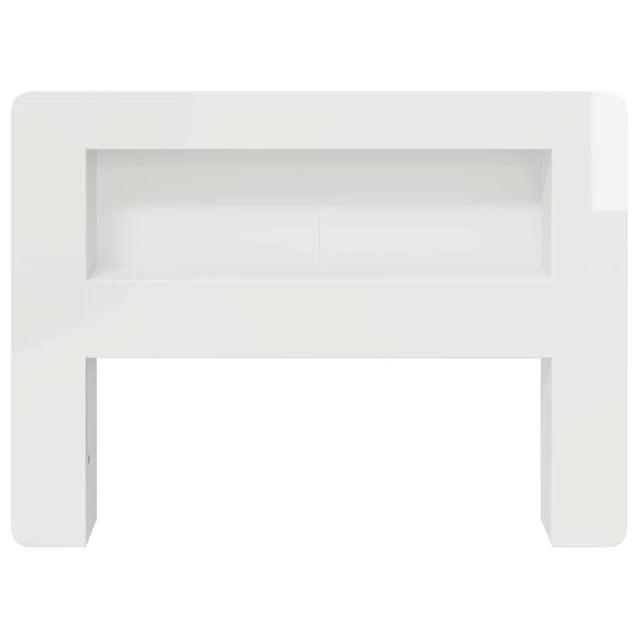 Cabinet de Tête de Lit Blanc brillant Bois d’ingénierie - 5