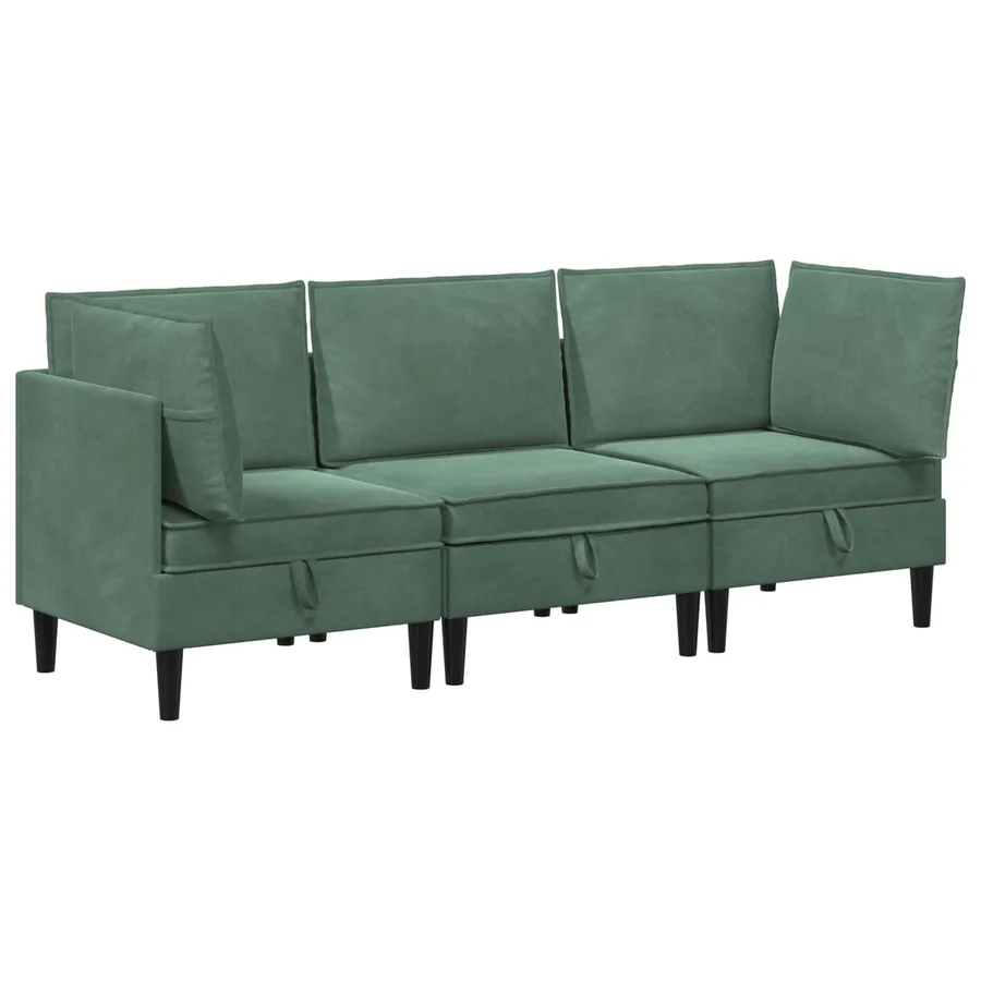 Ensemble de meubles pour le salon 3 pcs Vert Mer Velours - 2