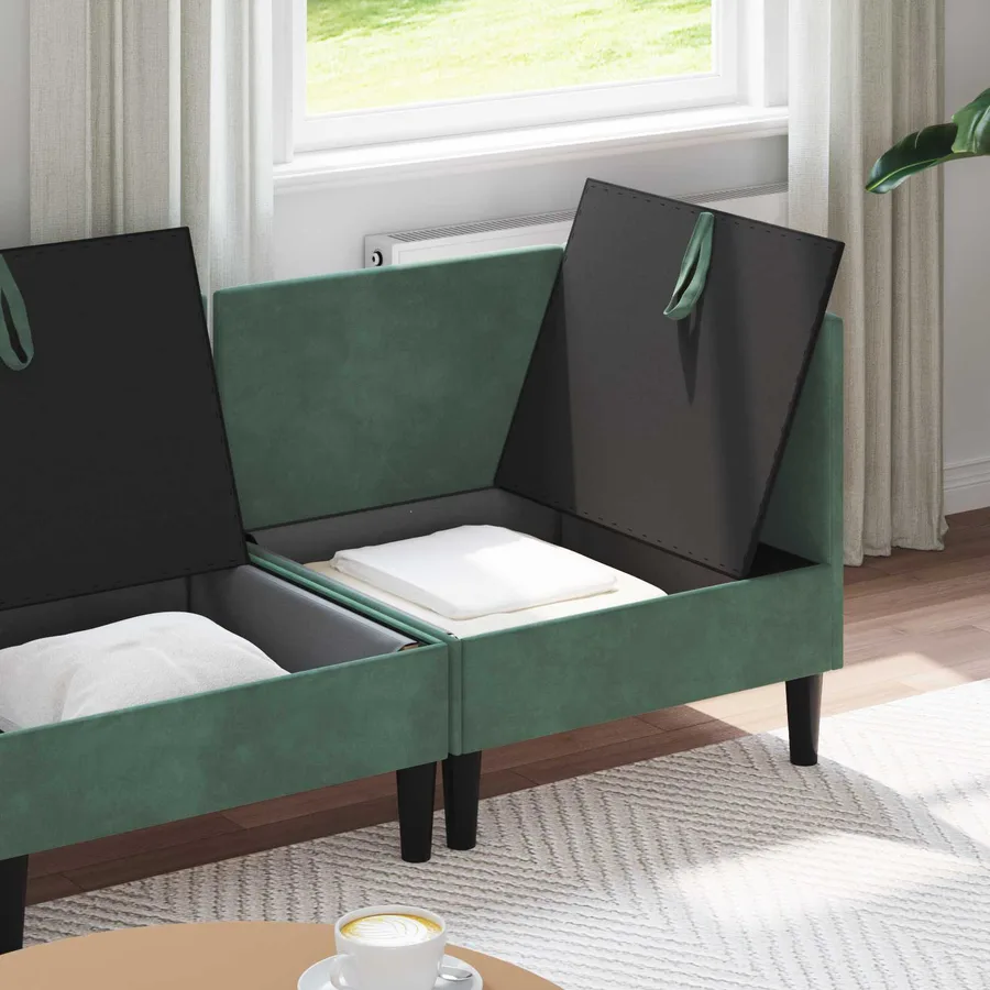 Ensemble de meubles pour le salon 3 pcs Vert Mer Velours - 3