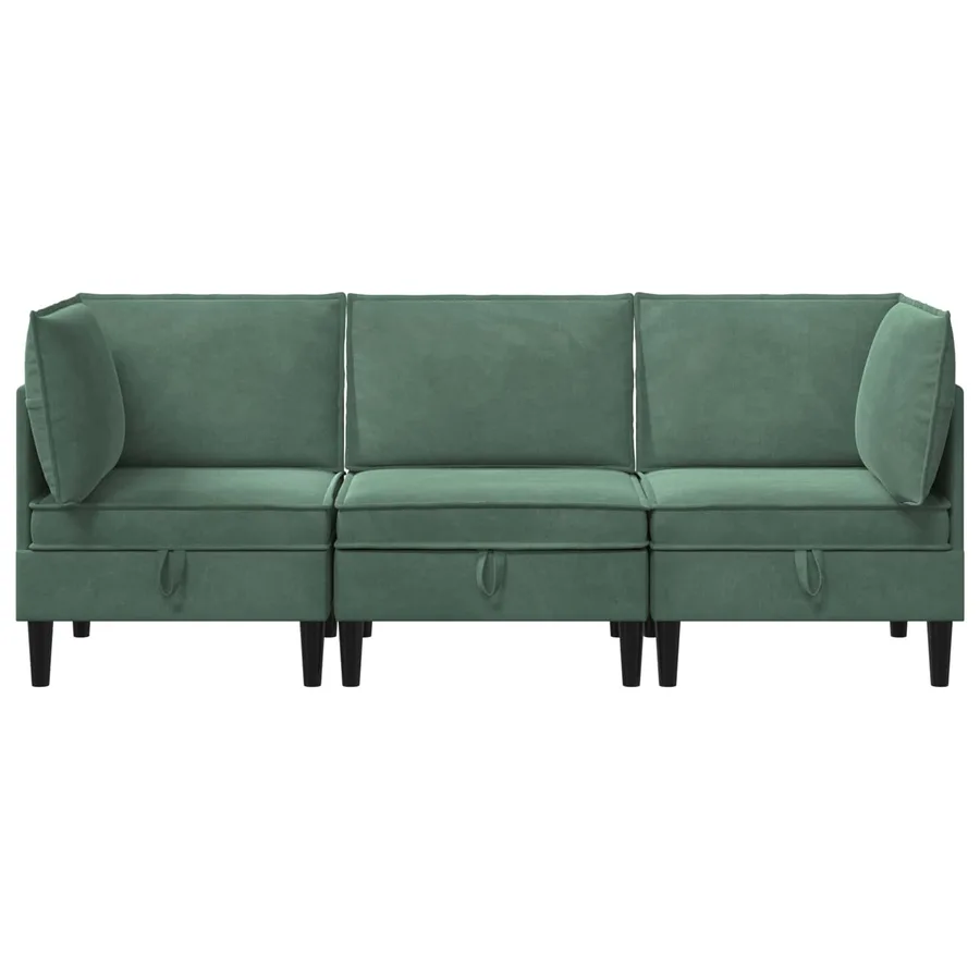 Ensemble de meubles pour le salon 3 pcs Vert Mer Velours - 7