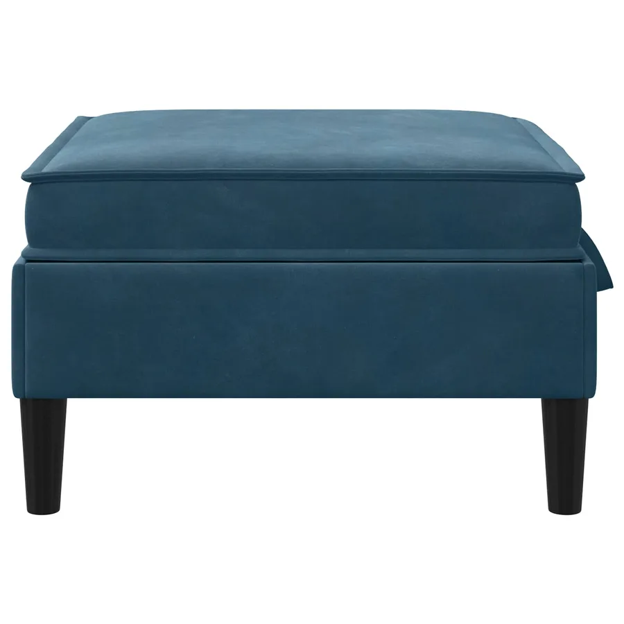 Pouf avec Rangement Bleu Velours - 5
