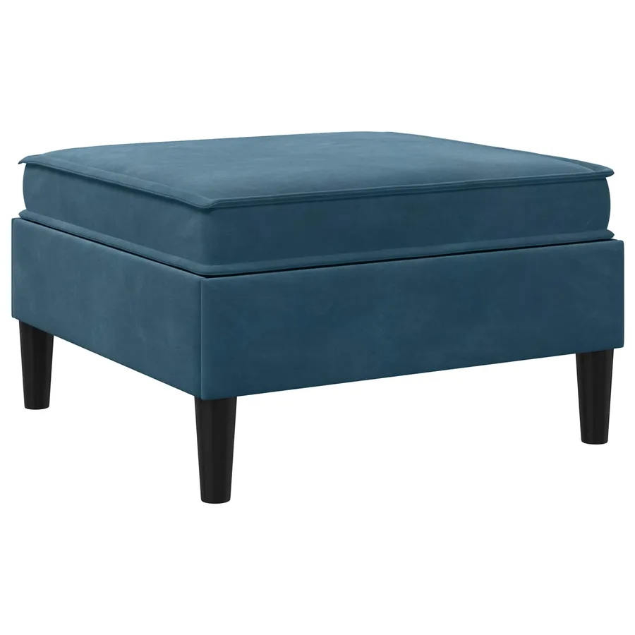 Pouf avec Rangement Bleu Velours - 6