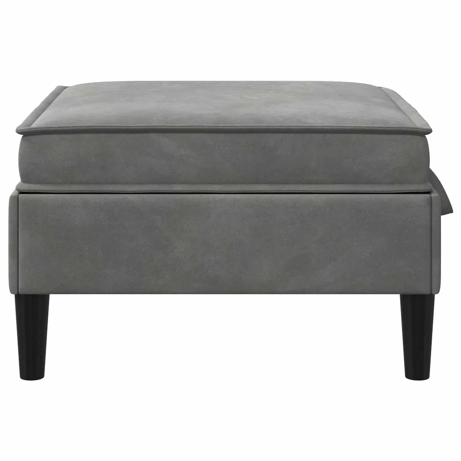 Pouf avec Rangement Gris foncé Velours - 5