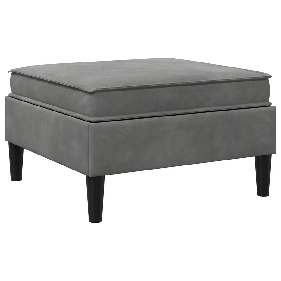 Pouf avec Rangement Gris foncé Velours - 6