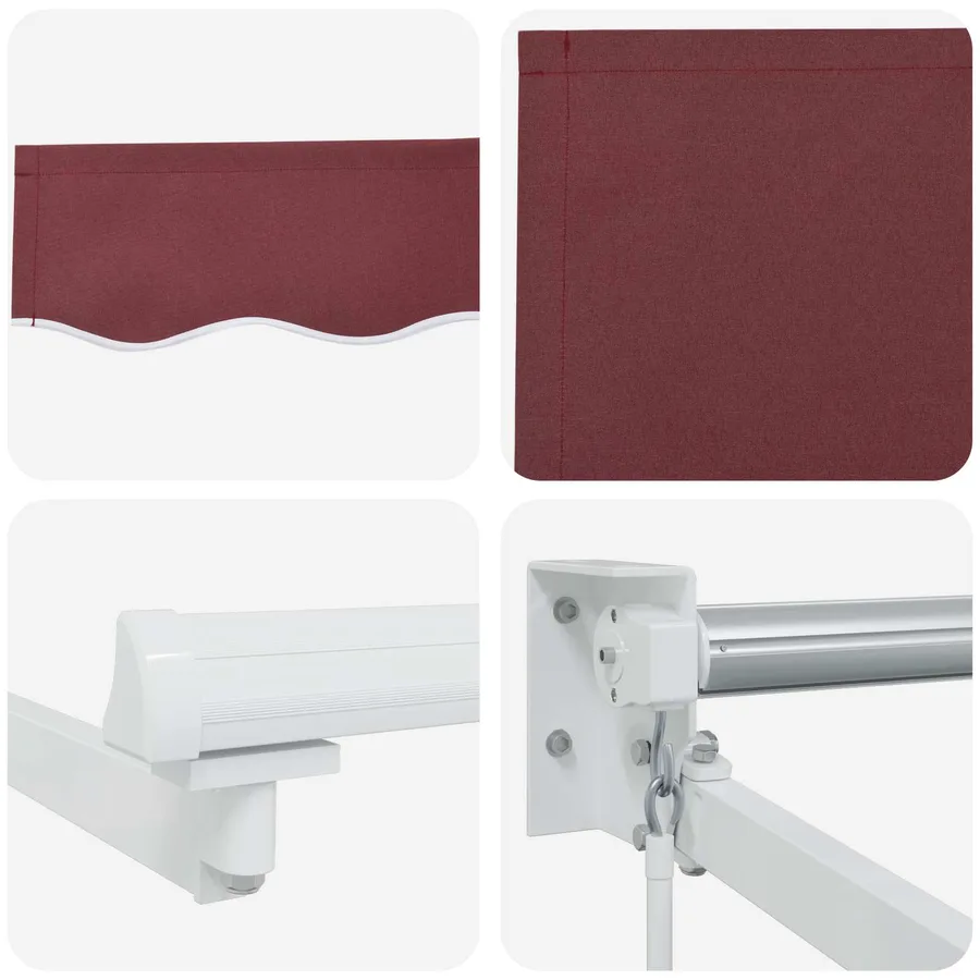 Auvent rétractable Bordeaux 3 x 2 m 100% Polyester et Aluminium - 7