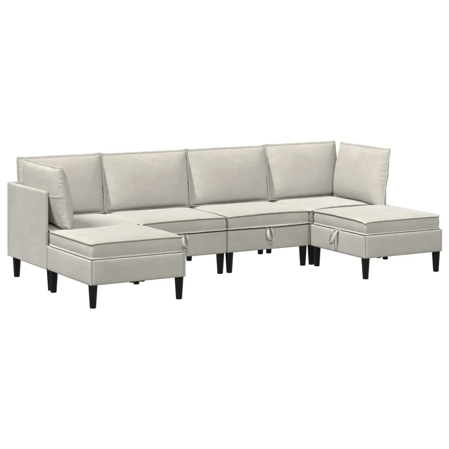 Ensemble de meubles pour le salon 6 pcs Crème Velours - 2