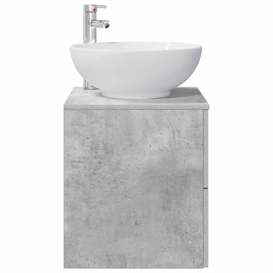 Vanité de lavabo mural Gris béton 49,5 x 44,5 x 66,5 cm - 4