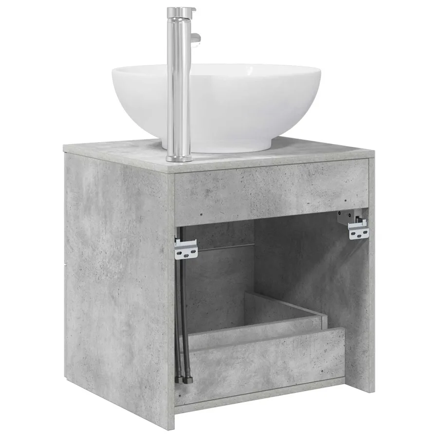 Vanité de lavabo mural Gris béton 49,5 x 44,5 x 66,5 cm - 5