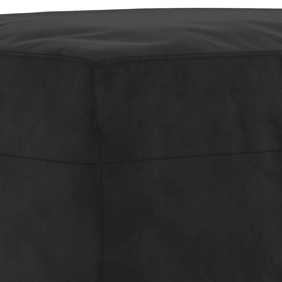 Repose-pied Noir 70x55x41 cm Velours - 5