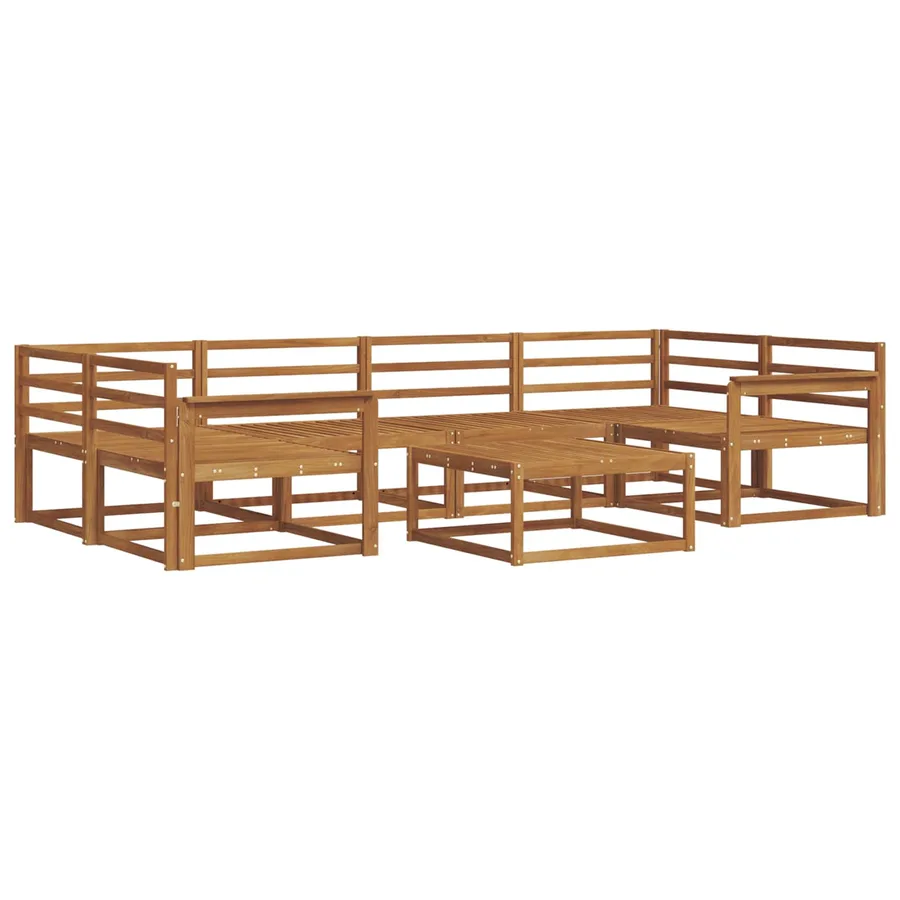 Ensemble de canapés d'extérieur 7 pcs Naturel - 2