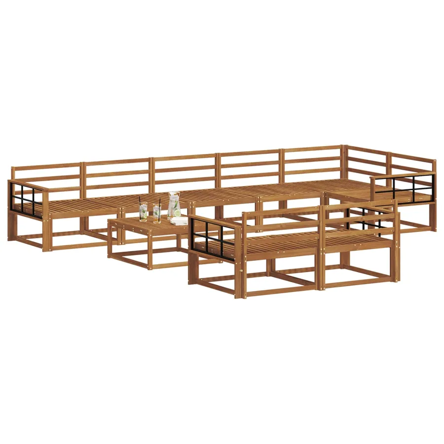 Ensemble de canapés d'extérieur 9 pcs Naturel - 3
