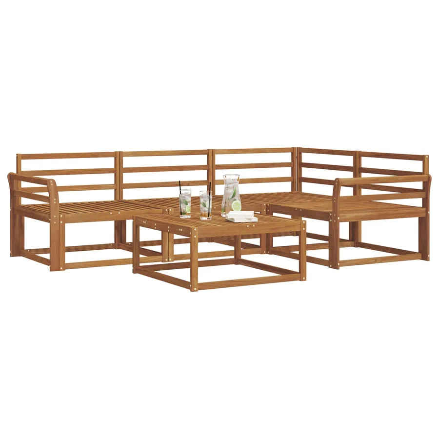 Ensemble de canapés d'extérieur 5 pcs Naturel - 3
