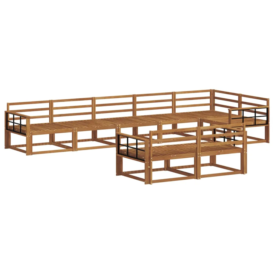 Ensemble de canapés d'extérieur 8 pc Naturel - 2