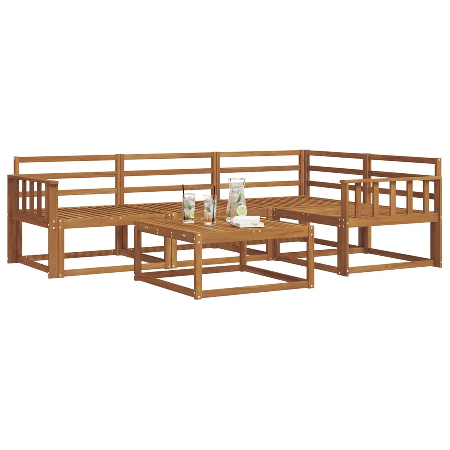 Ensemble de canapés d'extérieur 5 pcs Naturel - 3