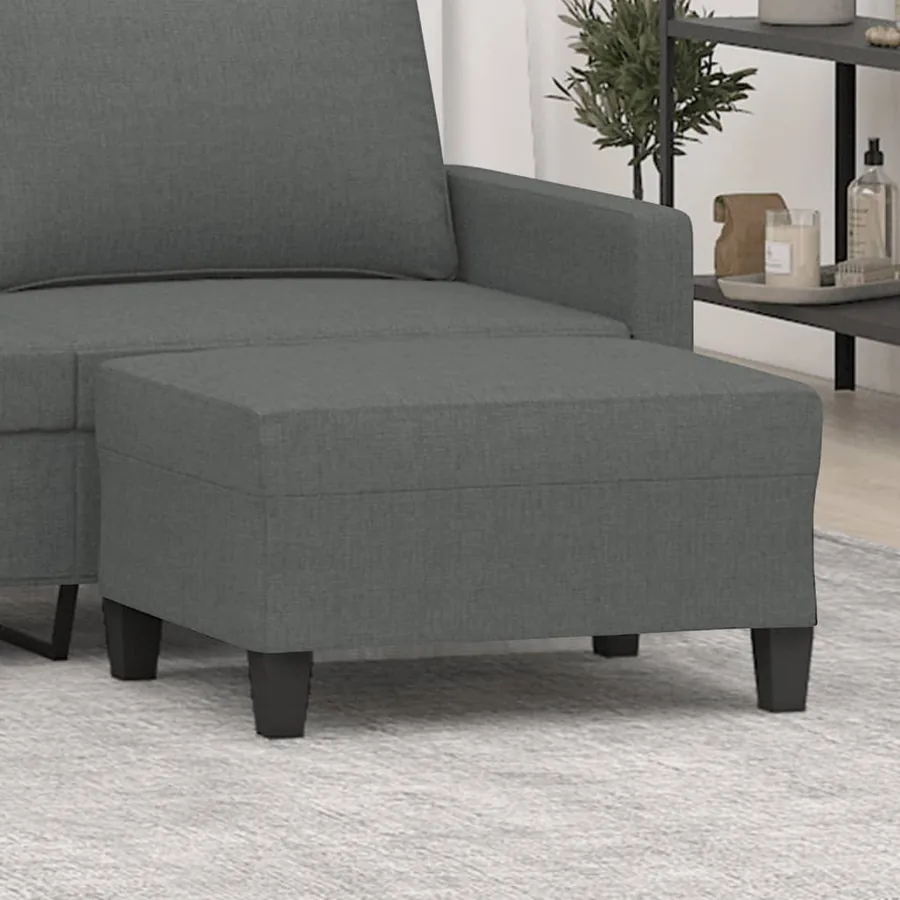 Repose-pied Gris foncé 70x55x41 cm Tissu