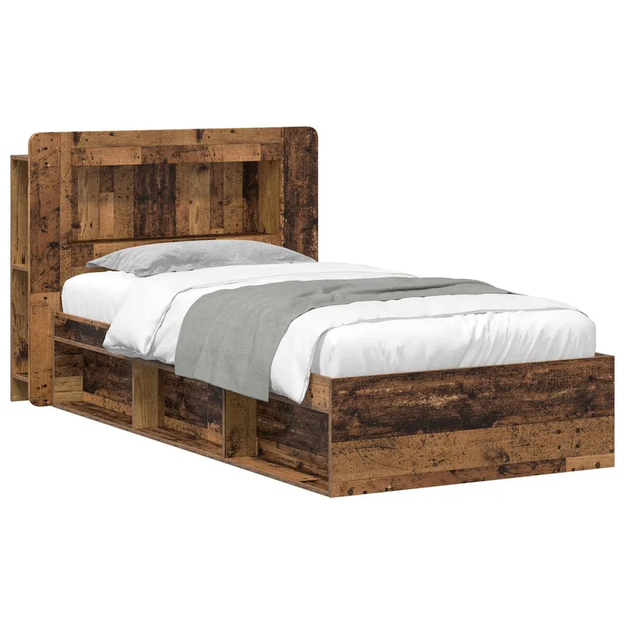 Cadre de lit avec rangement Bois ancien 90 x 190 cm - 2