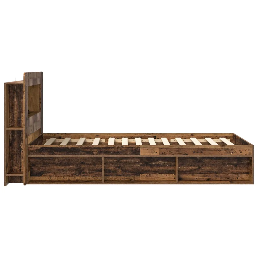 Cadre de lit avec rangement Bois ancien 90 x 190 cm - 4