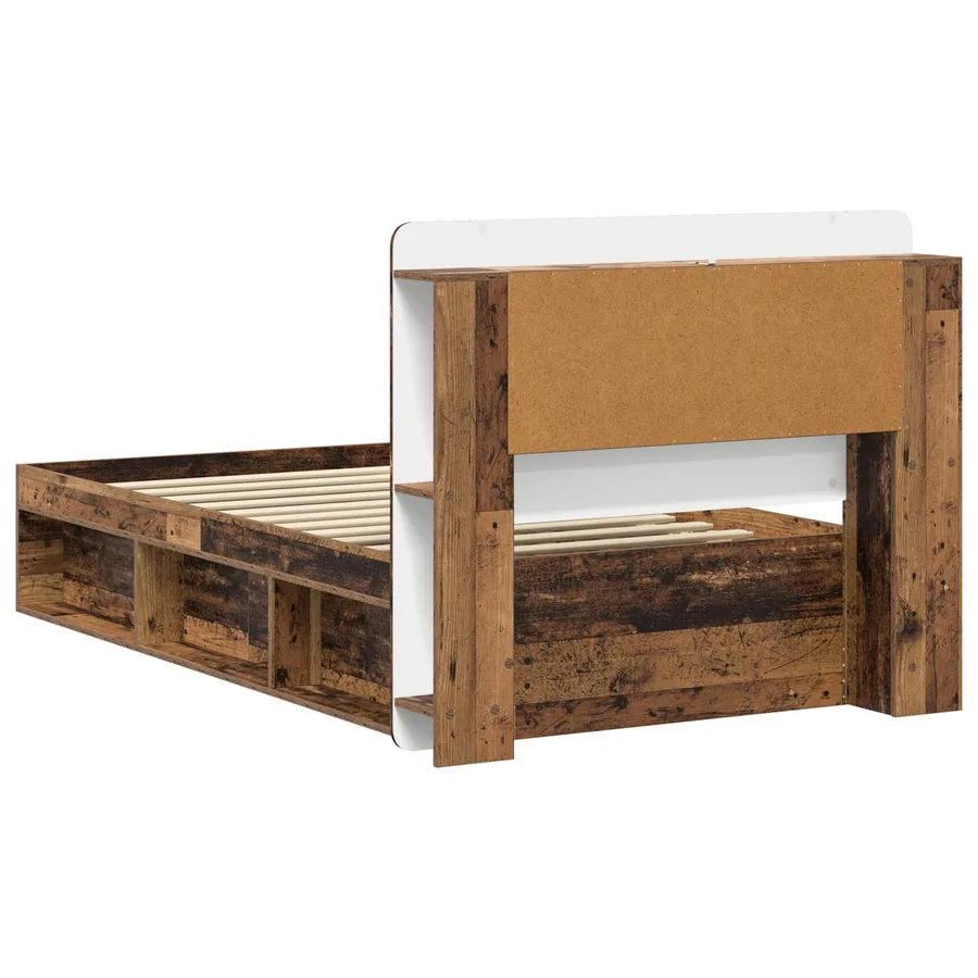 Cadre de lit avec rangement Bois ancien 90 x 190 cm - 5
