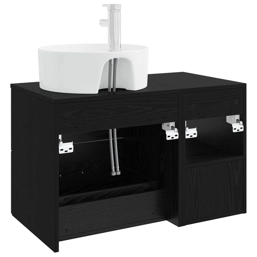 Ensemble de mobilier de salle de bain 2 pcs Chêne noir - 6