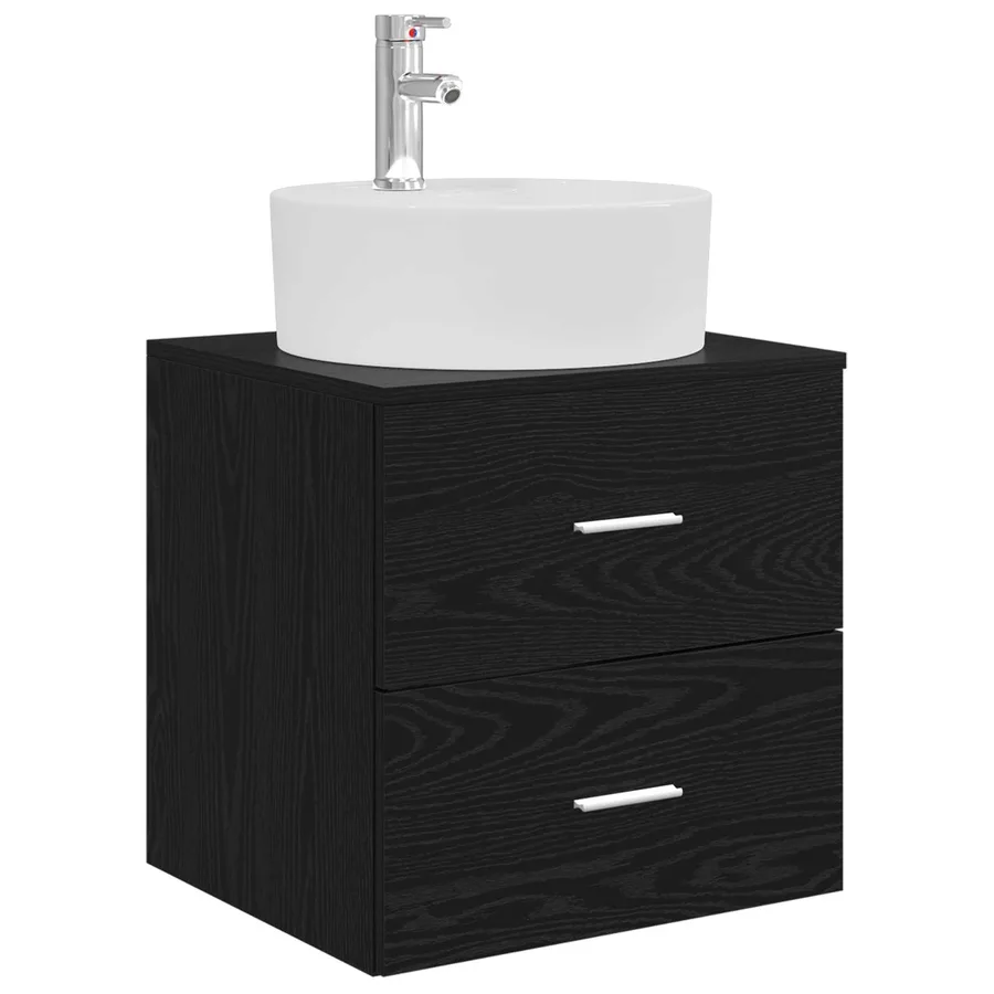 Ensemble de mobilier de salle de bain 4 pcs Chêne noir - 5