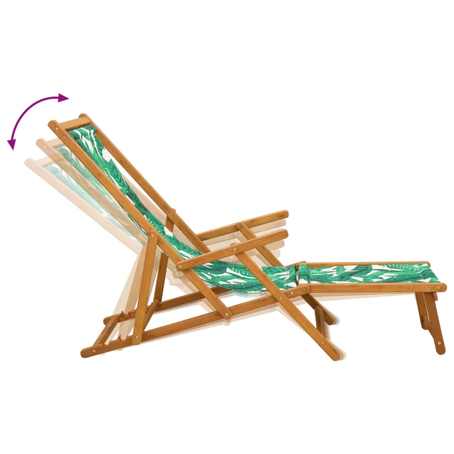 Chaise longue pliante 3 Position Bois d'eucalyptus massif - 7