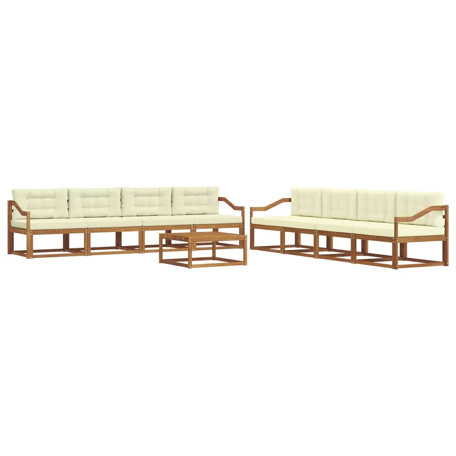 Ensemble de canapés d'extérieur 9 pcs Naturel et Crème - 2