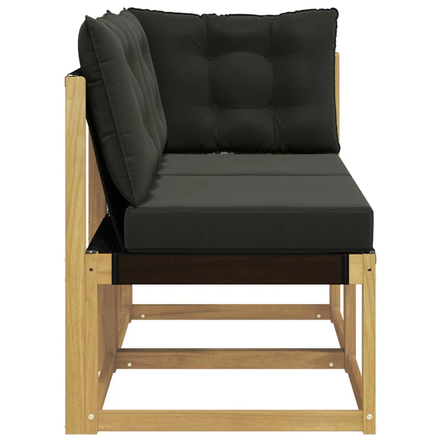 Canapé d’extérieur milieu et coin avec coussin 2 Pièce Blanc - 6