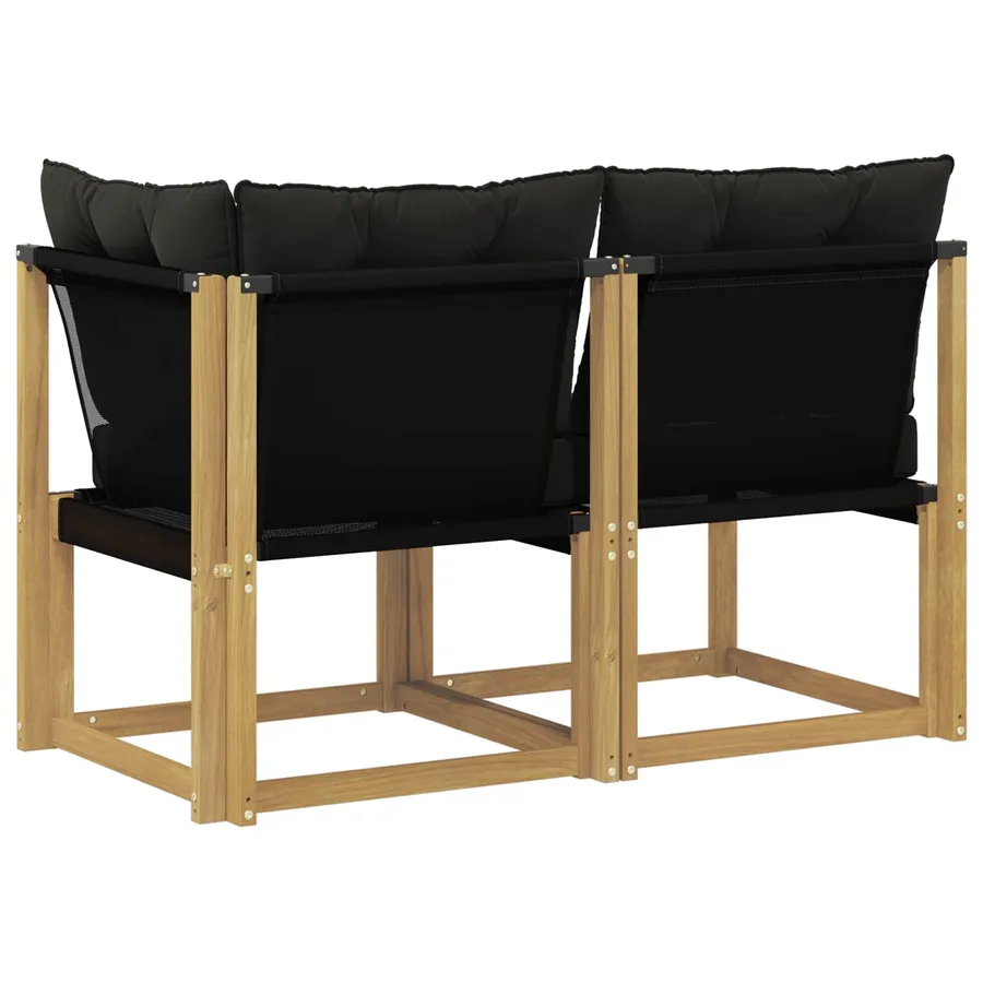 Canapé d’extérieur milieu et coin avec coussin 2 Pièce Blanc - 7
