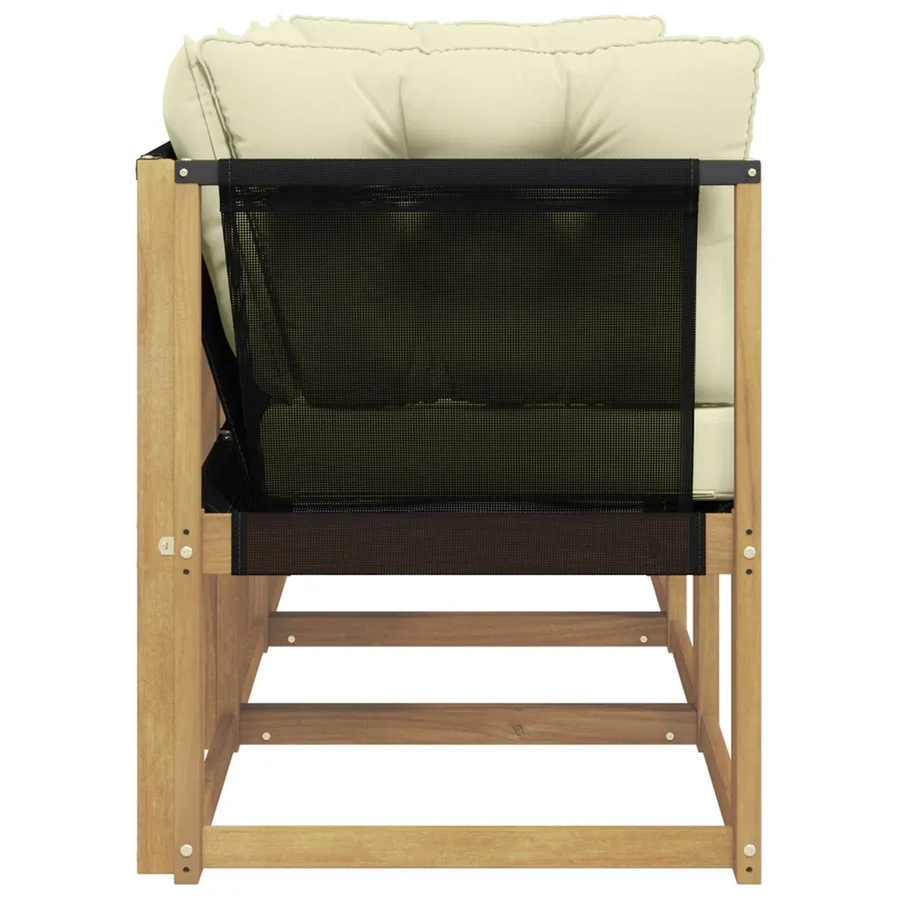 Canapé d’extérieur milieu et coin avec coussin 3 Pièce Blanc - 6