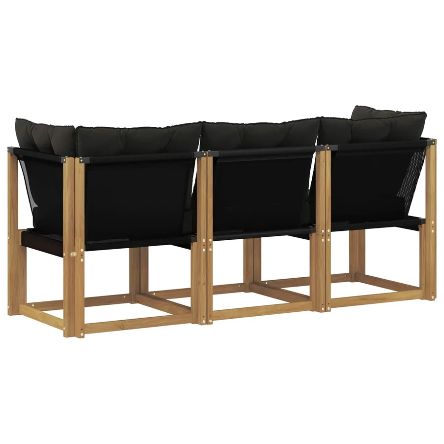 Canapé d’extérieur milieu et coin avec coussin 3 Pièce Blanc - 7