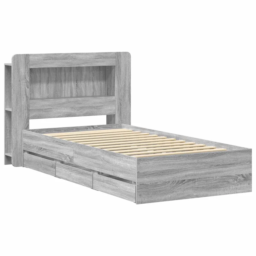 Cadre de lit avec rangement Sonoma gris 90 x 190 cm - 3