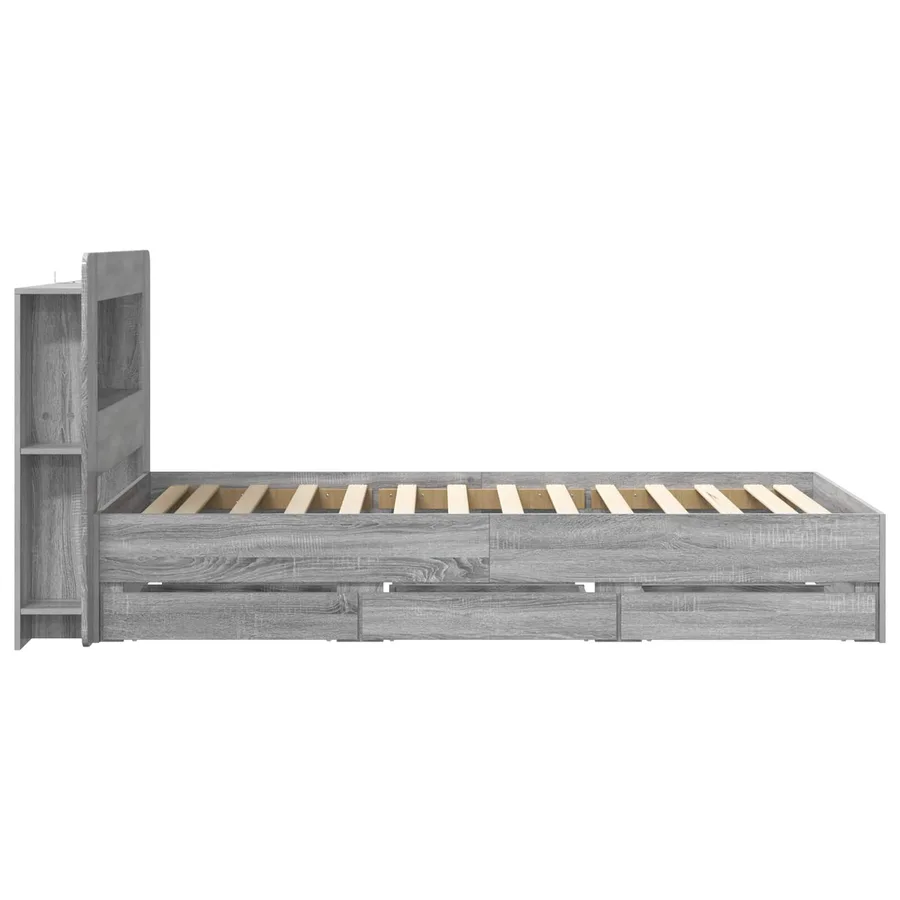 Cadre de lit avec rangement Sonoma gris 90 x 190 cm - 5