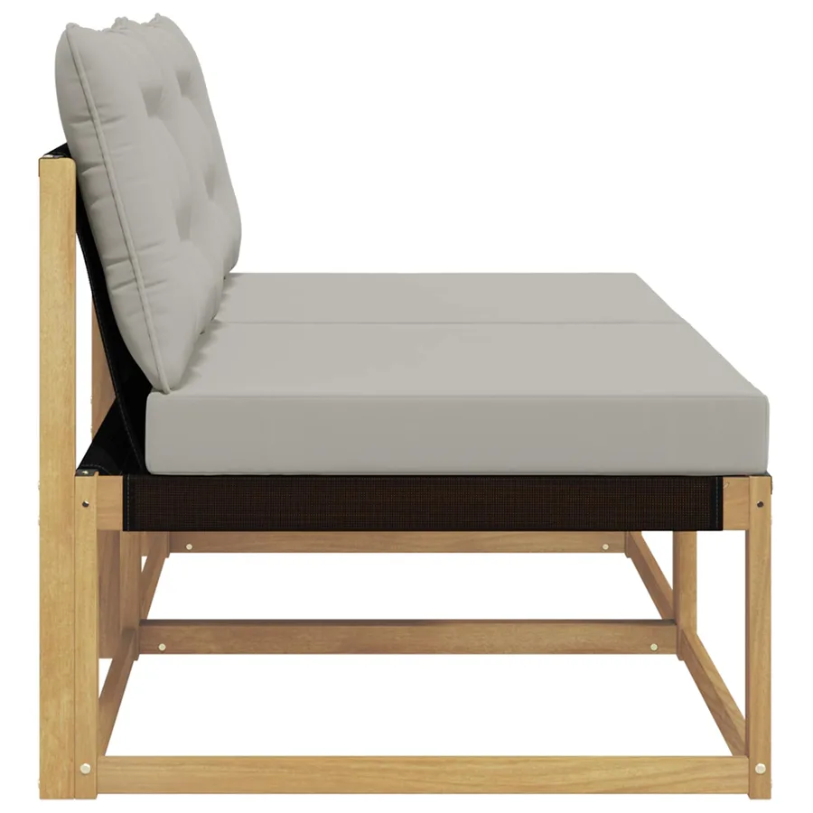 Sofa de milieu extérieur Bois d'acacia massif et Textilène - 5