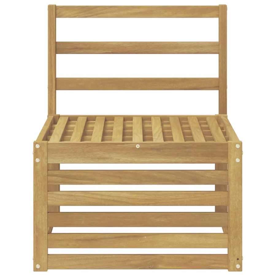 Sofa de milieu extérieur Bois d'Acacia Massif Blanc - 3