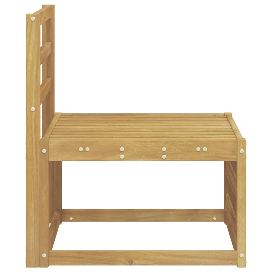 Sofa de milieu extérieur Bois d'Acacia Massif Blanc - 4