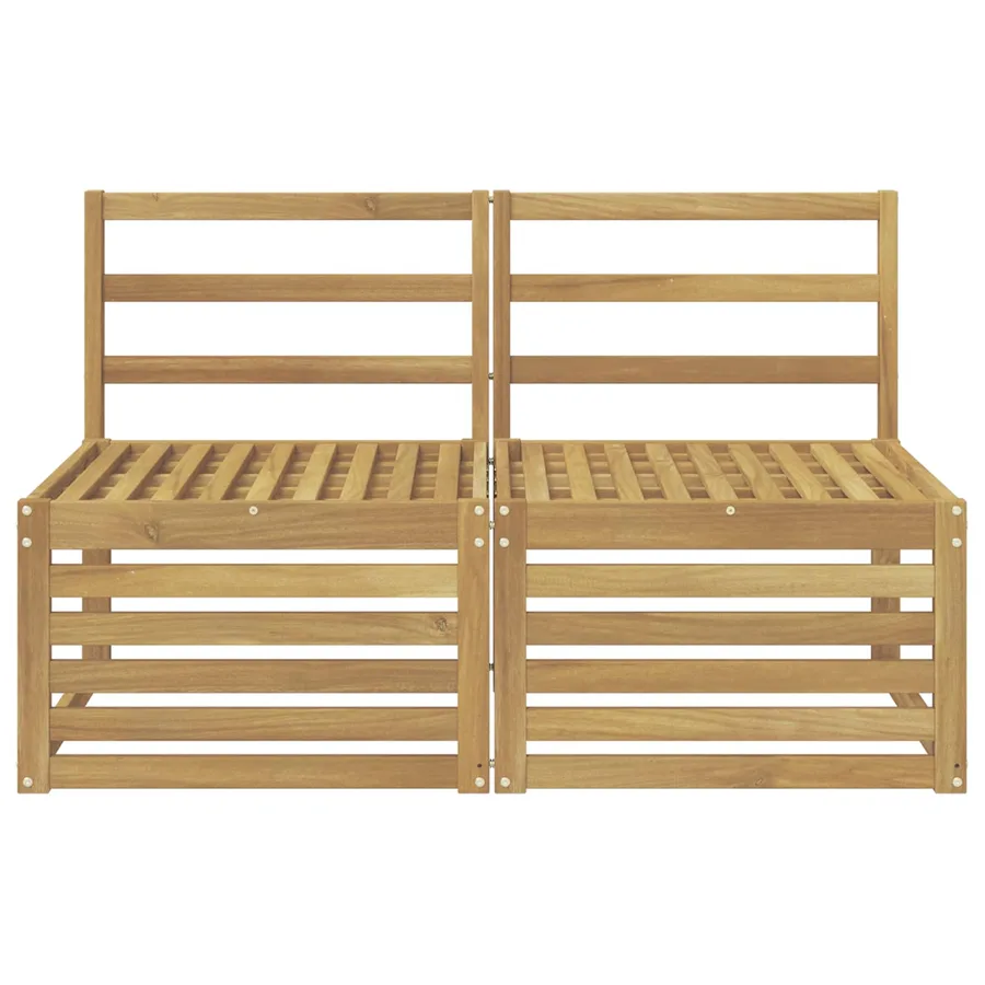 2 Pièce Sofa de milieu extérieur Bois d'Acacia Massif Blanc - 3
