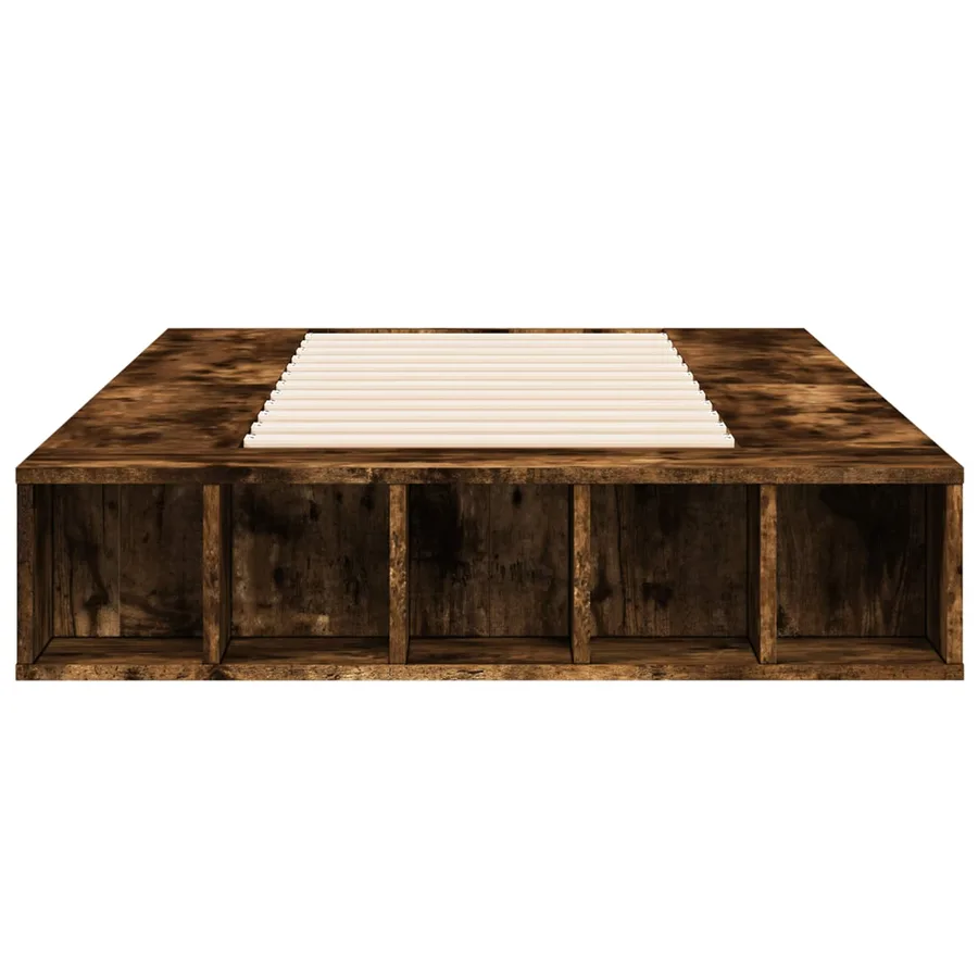 Cadre de lit avec rangement avec étagère Chêne fumé 80 x 200 cm - 4