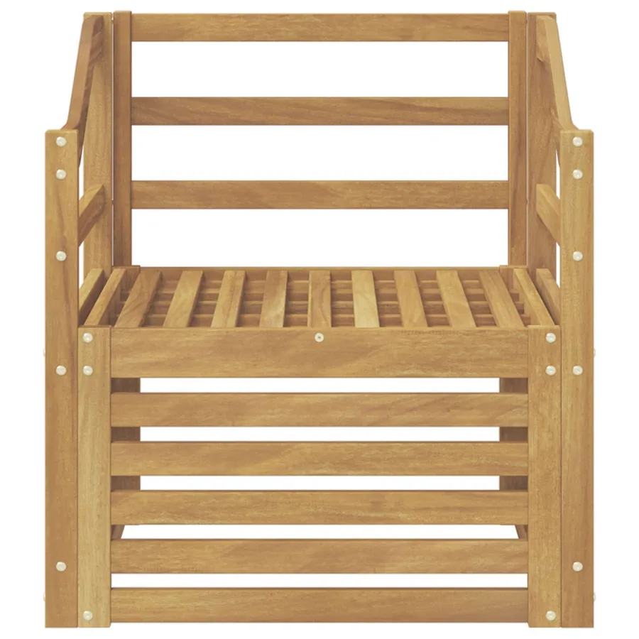 Canapé d’extérieur Bois d'Acacia Massif Blanc - 3