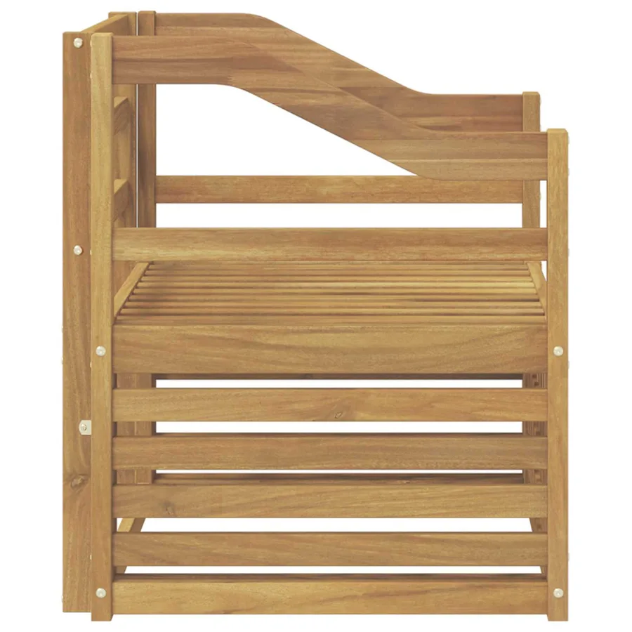 Canapé d’extérieur Bois d'Acacia Massif Blanc - 4