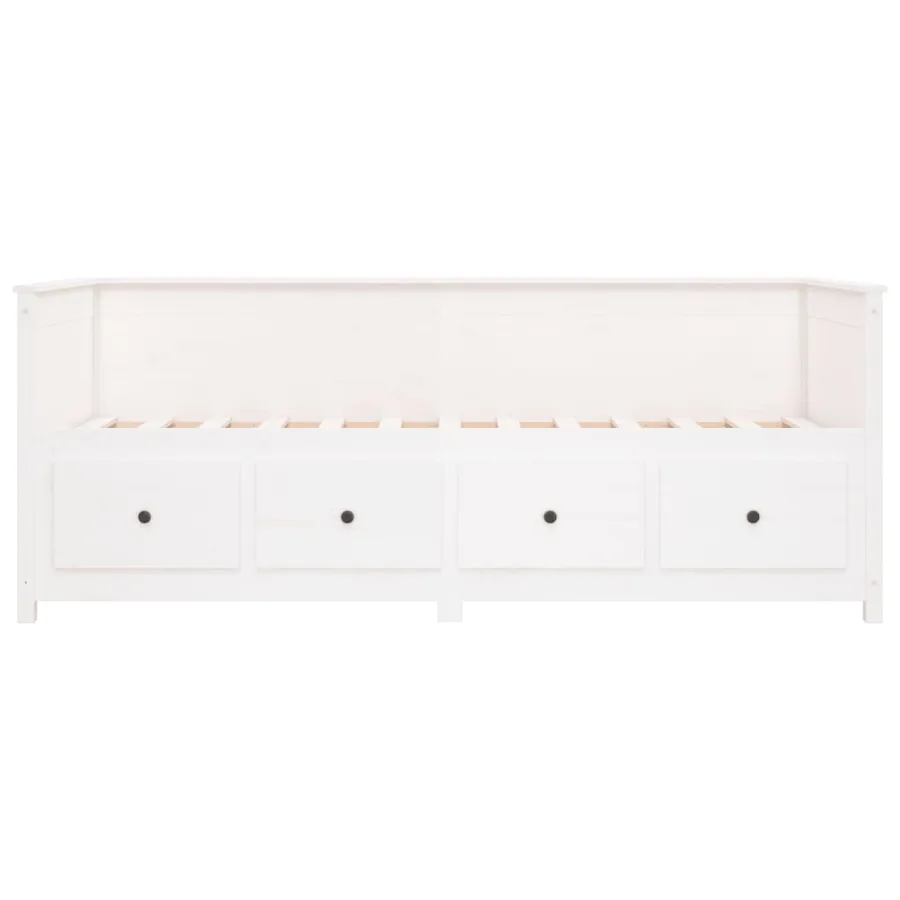 Lit de jour sans matelas blanc 90x190 cm bois de pin massif - 10