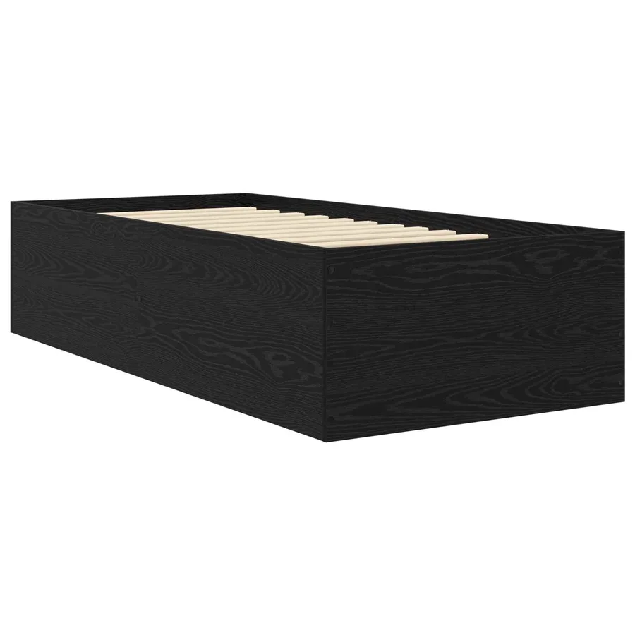 Cadre de lit au sol Chêne noir 80 x 200 cm Bois d'ingénierie - 2