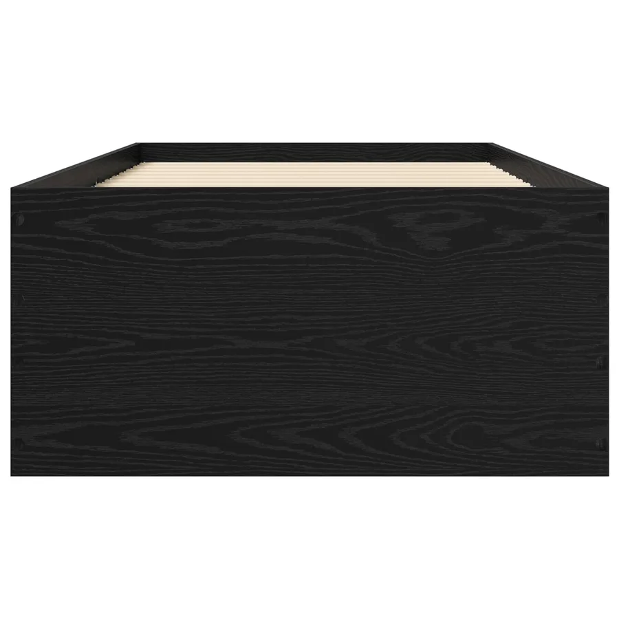 Cadre de lit au sol Chêne noir 80 x 200 cm Bois d'ingénierie - 3